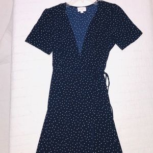 Get Right To It Navy Blue Wrap Dress